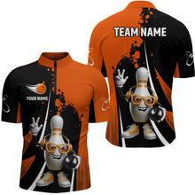 Load image into Gallery viewer, Custom Funny Bowling Shirts for Men Music Bowling Team Jersey Quarter Zip League QZT478