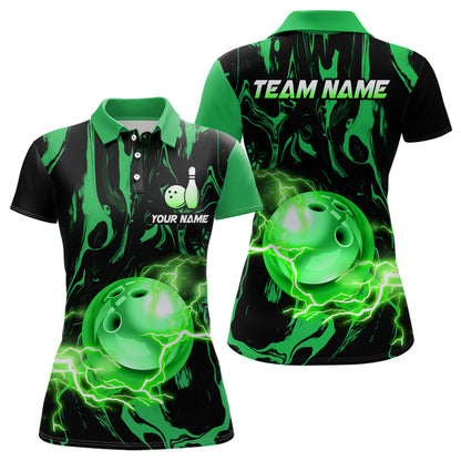 Custom Women Bowling Shirts Polo Bowling Jersey Multicolor Bowling Team League QZT484
