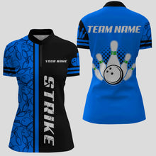 Load image into Gallery viewer, Custom Bowling Shirt for Women Bowling Jersey Bowling Team League Quarter-Zip Shirt QZT100