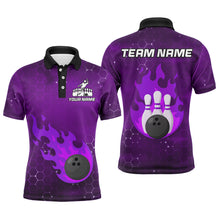 Load image into Gallery viewer, Flame Bowling Shirt for Men Custom Bowling Polo Jersey Bowling Team Shirt Bowlers Jersey QZT235