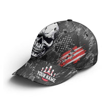 Load image into Gallery viewer, Personalized Bowling 3D Cap, Custom Bowling Hat for Men Women, Bowling Pin &amp; Ball Cap with Name CHT01-8