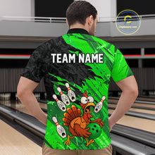 Load image into Gallery viewer, Custom Green Turkey Bowling Shirt Funny Ball Pin League Jersey for Men Polo Outfit QZT765