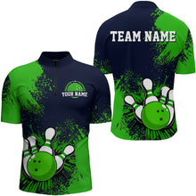 Load image into Gallery viewer, Personalized Men's Bowling Shirts Bowling Jersey Quarter Zip Bowling Performance QZT497