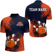 Load image into Gallery viewer, Personalized Men's Bowling Shirts Bowling Jersey Quarter Zip Bowling Performance QZT497