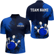 Load image into Gallery viewer, Personalized Men's Bowling Shirts Bowling Jersey Quarter Zip Bowling Performance QZT497