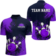 Load image into Gallery viewer, Personalized Men's Bowling Shirts Bowling Jersey Quarter Zip Bowling Performance QZT497