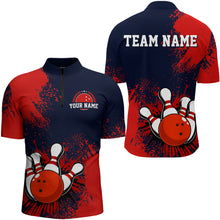 Load image into Gallery viewer, Personalized Men's Bowling Shirts Bowling Jersey Quarter Zip Bowling Performance QZT497