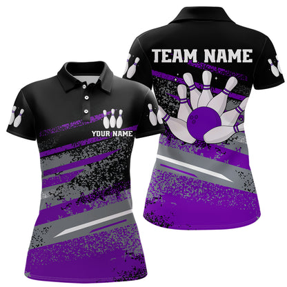 Personalized Women's Bowling Jersey Polo Bowling Team Shirts Bowlwing Gifts QZT501