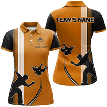 Load image into Gallery viewer, Personalized Women Polo Bowling Silhoutte Shirts Bowling Team League QZT427