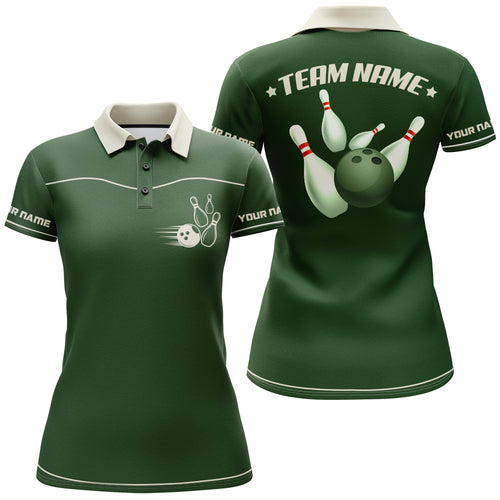 Vintage Style Bowling Shirt Custom Bowling Shirts for Women Retro Bowling Polo Shirt QZT10