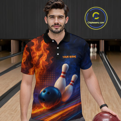 Custom Bowling Polo Shirts 3D for Men Bowling Jersey Polo & Quarter-Zip Gift QZT746