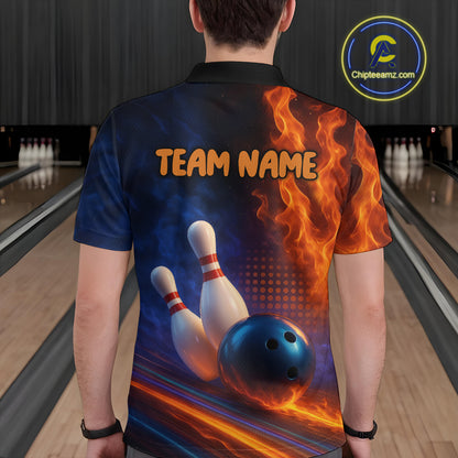 Custom Bowling Polo Shirts 3D for Men Bowling Jersey Polo & Quarter-Zip Gift QZT746