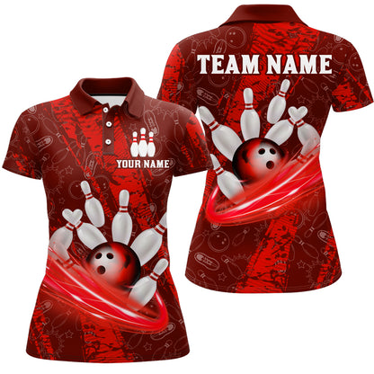 Custom Women 3D Bowling Shirts Bowling Team Jersey Polo Bowlers Gifts Multicolor QZT473