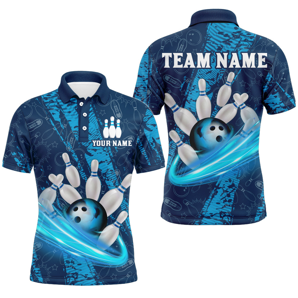 Custom Men 3D Bowling Shirts Bowling Team Jersey Polo Bowlers Gifts Multicolor QZT473
