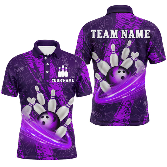 Custom Men 3D Bowling Shirts Bowling Team Jersey Polo Bowlers Gifts Multicolor QZT473