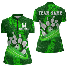 Load image into Gallery viewer, Custom Women 3D Bowling Shirts Bowling Team Jersey 1/4 Zip Bowlers Gifts Multicolor QZT473
