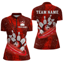 Load image into Gallery viewer, Custom Women 3D Bowling Shirts Bowling Team Jersey 1/4 Zip Bowlers Gifts Multicolor QZT473