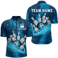 Load image into Gallery viewer, Custom Men 3D Bowling Shirts Bowling Team Jersey 1/4 Zip Bowlers Gifts Multicolor QZT473