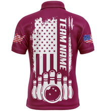 Load image into Gallery viewer, Men's Bowling Shirt Polo Bowling Shirt Personalized Patriotic Bowling Shirt QZT281