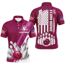 Load image into Gallery viewer, Men's Bowling Shirt Polo Bowling Shirt Personalized Patriotic Bowling Shirt QZT281