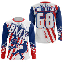 Load image into Gallery viewer, Personalized American BMX racing jersey UPF30+ Patriotic Cycling Shirt Bicycle Motocross Racewear| LUT15