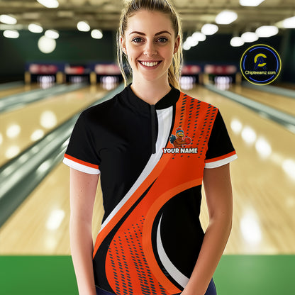 Custom Funny Turkey Bowling Team Shirt Unisex for Women Polo & Quarter-Zip Bowling Outfit QZT756