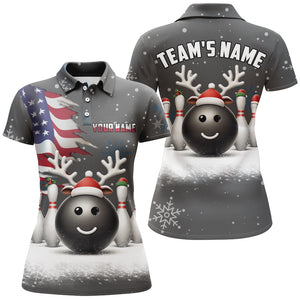 Custom Christmas Bowling Team Shirts Multicolor Polo Bowling Jersey for Women QZT485