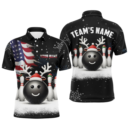 Custom Christmas Bowling Team Shirts Multicolor Polo Bowling Jersey for Men QZT485