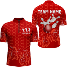 Load image into Gallery viewer, Personalized 1/4 Zip Bowling Shirt for Men Multicolor Bowling Team League QZT406