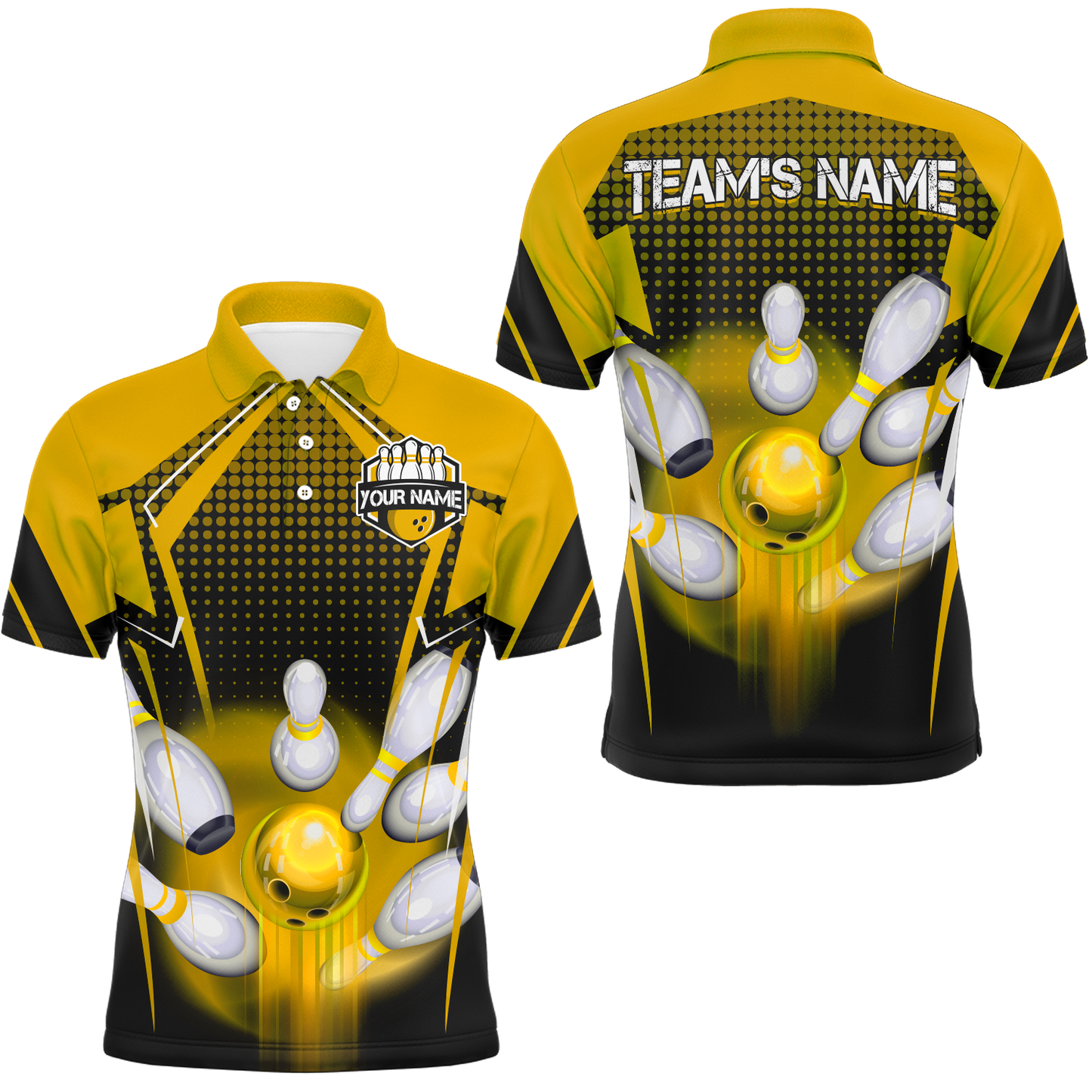 Personalized Bowling Shirts for Men Polo 3D Bowling Team League Bowling Gifts QZT423