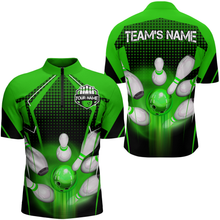 Load image into Gallery viewer, Personalized Bowling Shirts for Men 1/4 Zip 3D Bowling Team League Bowling Gifts QZT423