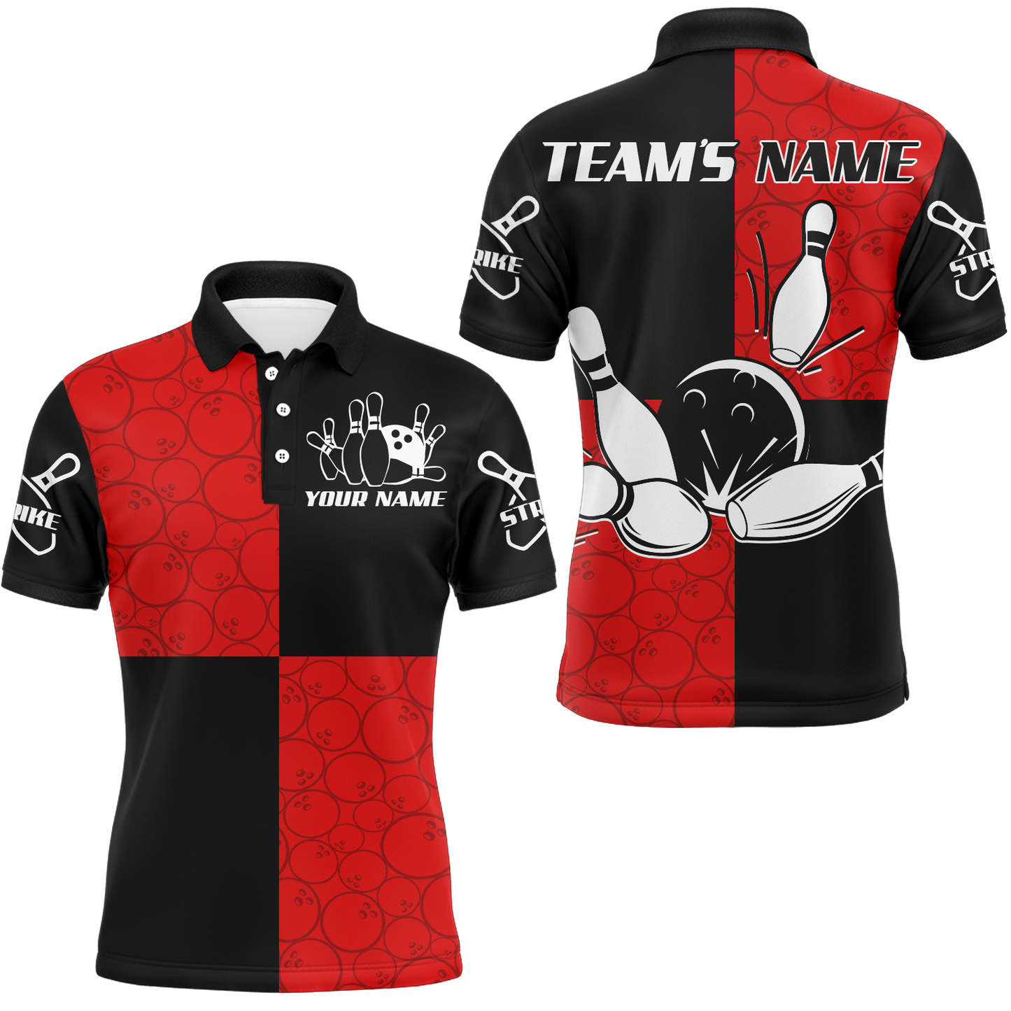 Polo Bowling Shirts Customized for Men Bowling Jersey Bowling Team League QZT425