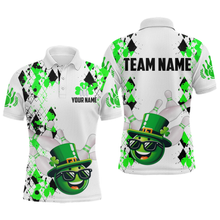 Load image into Gallery viewer, Custom Green Funny Bowling Shirt St Patrick Day Bowling Polo Team Jersey Unisex QZT620