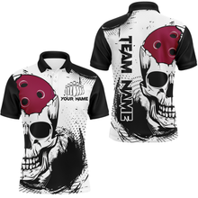 Load image into Gallery viewer, Personalized Bowling Shirt Skull Bowling Team Jersey Polo Shirt for Men QZT275