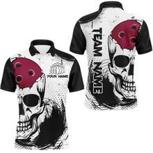 Load image into Gallery viewer, Skull Bowling Shirt for Men Custom Bowling Jersey Bowling Polo Shirt Bowling Team League QZT293