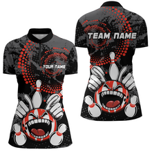 Load image into Gallery viewer, Custom Funny Bowling Shirts for Women Bowling Team Jersey 1/4 Zip Bowling League QZT480