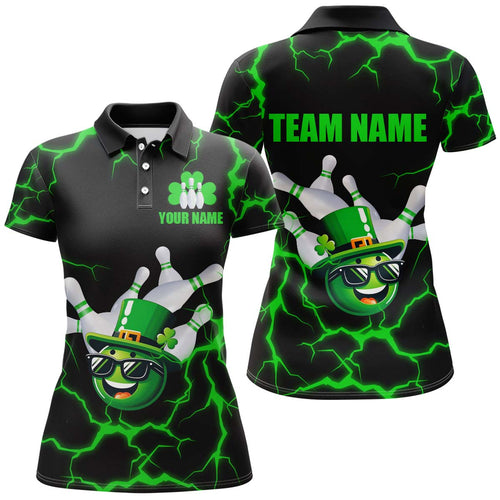 Personalized Bowling Patrick Day Shirt for Women Lucky Bowling Team Jersey Green Bowling Polo Shirt QZT220