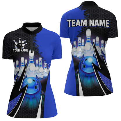 Personalized Bowling Shirts for Women 1/4 Zip Bowling Team Jersey QZT440