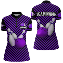 Load image into Gallery viewer, Personalized Bowling Shirt for Women Quarter-Zip Bowling Jersey Bowling Team League QZT239