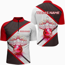 Load image into Gallery viewer, Custom Bowling Shirt for Men, Personalized Bowling Jersey, Men's Bowling Quarter-Zip Shirt QZT41
