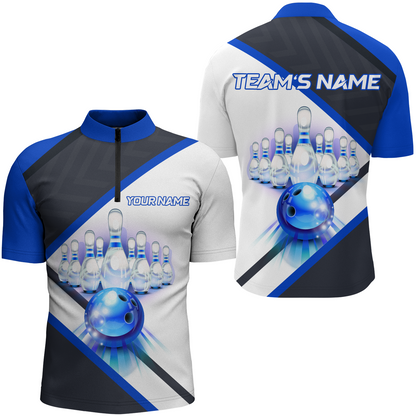 Custom Bowling Shirt for Men, Personalized Bowling Jersey, Men's Bowling Quarter-Zip Shirt QZT41