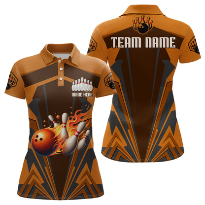 Personalized Bowling Jersey Custom Bowling Team Jersey Bowling Polo Shirt for Women QZT23