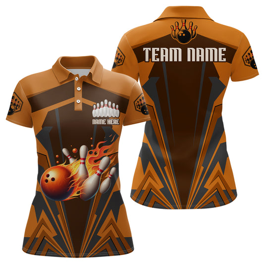 Personalized Bowling Jersey Custom Bowling Team Jersey Bowling Polo Shirt for Women QZT23