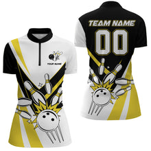 Load image into Gallery viewer, Bowling Quarter-Zip Shirt for Women Custom Bowling Team Shirt Bowlers Jersey QZT15