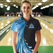 Load image into Gallery viewer, Personalized Blue Bowling Team Jersey For Men &amp; Women Custom Bowling Polo Shirt BDT457