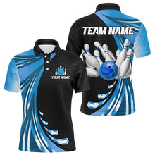 Load image into Gallery viewer, Personalized Blue Bowling Team Jersey For Men &amp; Women Custom Bowling Polo Shirt BDT457