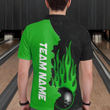 Load image into Gallery viewer, Green Flame Bowling Polo Shirts Men &amp; Women Custom Bowling Team League Jerseys BDT471