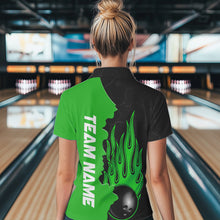 Load image into Gallery viewer, Green Flame Bowling Polo Shirts Men &amp; Women Custom Bowling Team League Jerseys BDT471