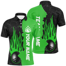 Load image into Gallery viewer, Green Flame Bowling Polo Shirts Men &amp; Women Custom Bowling Team League Jerseys BDT471