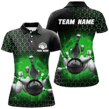 Load image into Gallery viewer, Personalized Green Bowling Jersey Men and Women Custom Bowling Polo Shirt Team BDT490